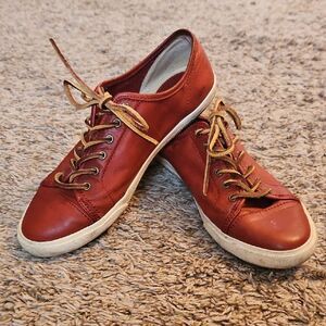 Frye Mindy Leather Sneakers Red Size 8